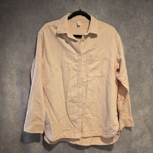 BP Women’s Casual Long Sleeve Button Down Pink Size S